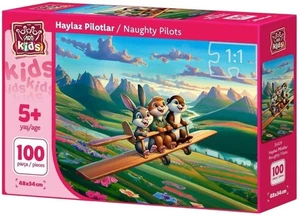 NEW Art Puzzle 100 Pieces Jigsaw Puzzle Kids 5+ Ages Naughty Pilots - Picture 1 of 2
