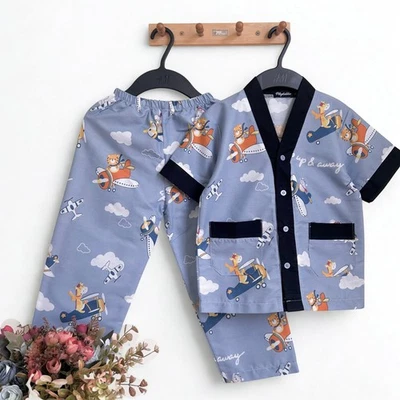 Niños 8Y-9Y Pijamas de Algodón Niños Up Animales Cavay Algodón Viscosa Ropa de Dormir Foto 1 de 4