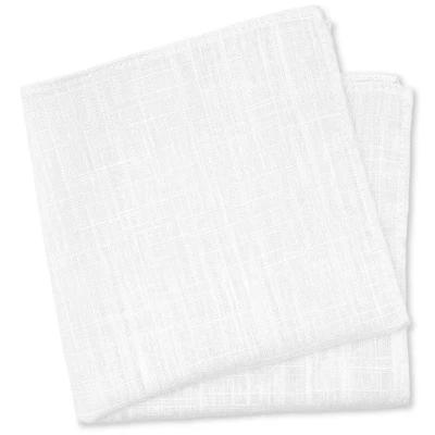 Cuadrado de bolsillo blanco BELLUNO para hombre, mezcla de algodón y lino Foto 1 de 3