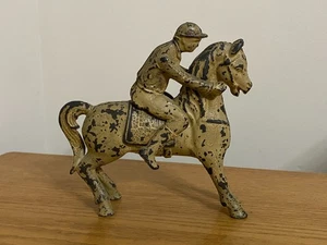Gusseisen Rennpferd & Jockey großes antikes Spielzeug SA-71 - Bild 1 von 9