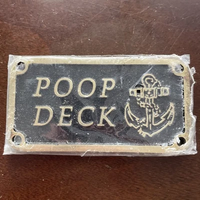 "Letrero de latón de cubierta de caca de 5""" Foto 1 de 4