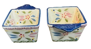 Temptations by Tara Old World Floral Blue Single Serve Ramekins 10 Oz Set of 2 - Picture 1 of 6