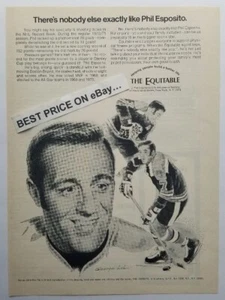 Phil Esposito Illustration by George Loh     In 1971 The Equitable Advertisement - Picture 1 of 4