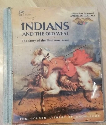Indians and the Old West The Golden Library of Knowledge Children's HC 1958 Foto 1 de 4