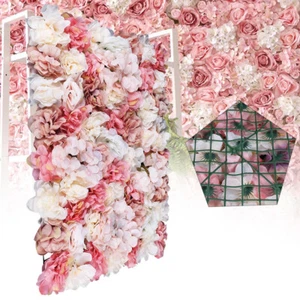 6-Stück Künstliche Rosenwand Blumenwand Hochzeit Deko Kunstblumen Wand 60*40cm - Bild 1 von 15