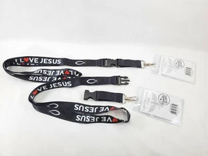 Paquete de 2 Cordones I L❤ve Jesús Nuevo Clip Desmontable Porta Identificación Lote de 2 - Imagen 1 de 7