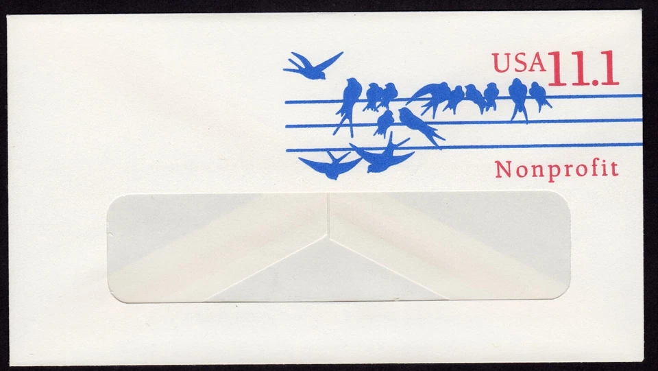Scott #U620 Birds Nonprofit Stamped Entire Window Envelope - Image 1 of 1