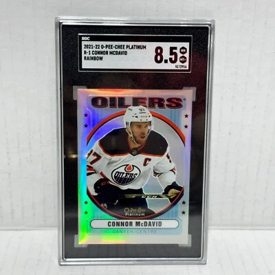 CONNOR MCDAVID SGC 8.5 2021-22 O-Pee-Chee OPC Platinum Retro Rainbow #R1 🌈 - Image 1 of 4
