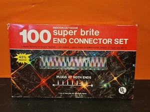 Vintage Christmas Light Indoor Outdoor Super Brite End Connector Set ~ New IOB - Picture 1 of 2