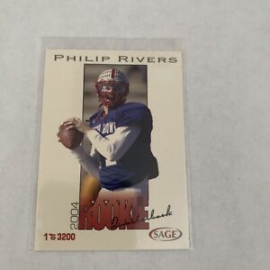 2004 Phillip Rivers Sage Rookie 1 of 3200 Card# 32 San Diego Chargers 