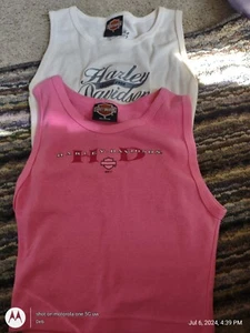 2 Harley Davidson Sleeveless Tops sz Sm 6x Girls ARCHIES Columbus Georgia NWOT - Picture 1 of 9