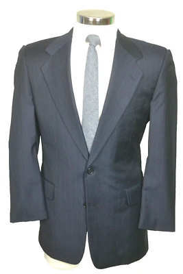 Hickey Freeman Mens Navy Blue Pinstripe Wool Sport Coat Blazer Jacket 39R - Image 1 of 4