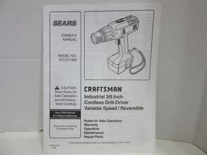 Craftsman Industrial 3/8 Zoll Akku-Bohrschrauber Bedienungsanleitung 973.271960 - Bild 1 von 1