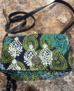 Vera Bradley Turnlock Crossbody Handtasche Organizer Karibik Meer Schultertasche - Bild 1 von 5