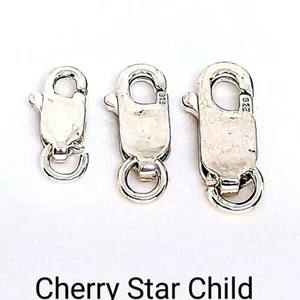 925 sterling silver spring lobster clasp 3 sized NOS new old stock - Picture 1 of 7