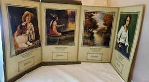 ANTIQUE CALENDAR 1924 SALESMAN SAMPLER 4 VARIOUS STYLE PRINTS - Picture 1 of 12