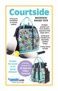 Courtside Backpack/Racket Tote Sewing Pattern by Annie Unrein for ByAnnie - Picture 1 of 2
