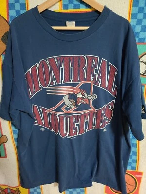 Vintage 1996 Montreal Alouettes CFL Football Starter T-Shirt Single Stitch XL - Image 1 of 4