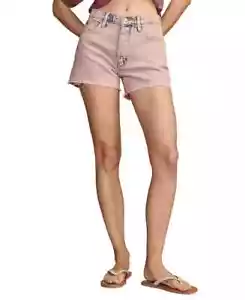 Lucky Brand Cut-Hem High-Rise Denim Mom Shorts Womens Size 10 Pink High Rise - Picture 1 of 12