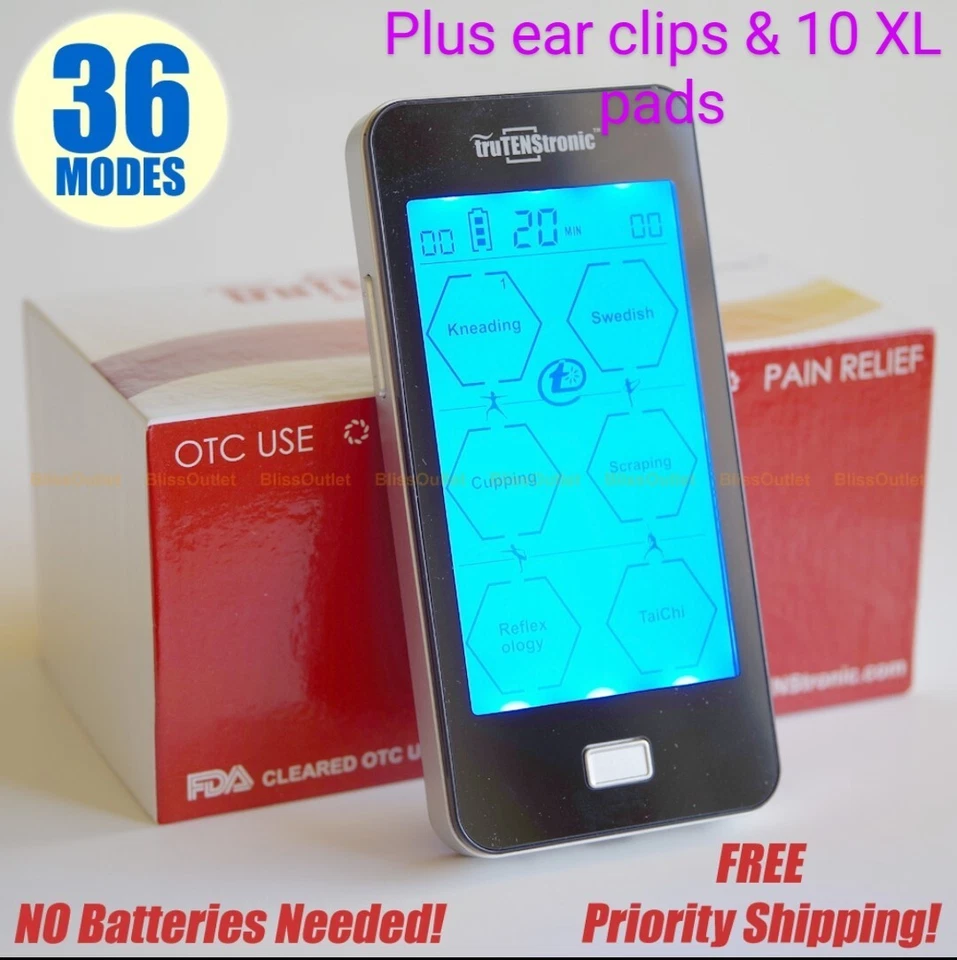 36 Modes TENS PMS Unit Electric Digital Pulse Massager Muscle Stimulator Electrotherapy