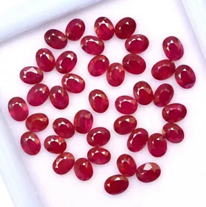 5 * 4 mm facetado ovalado natural Mozambique rubí vidrio campo piedras precio... - Imagen 1 de 4