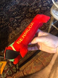 Vintage Bermuda Plush Red Felt Dachshund Dog Souvenir Stuffed - Bild 1 von 4
