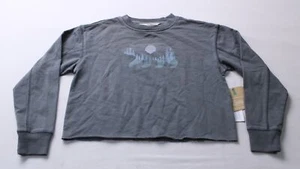 Bixby Nomad Girl's The Graphic Raw Edge Cropped Pullover EJ2 Grey Medium NWT  - Picture 1 of 3