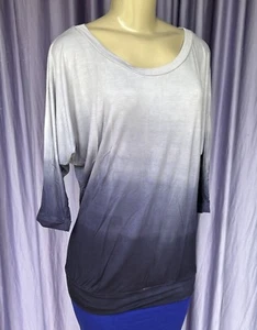 FOREVER 21 Blue/Gray Ombré 3/4 Sleeved Tunic Top One Size - Picture 1 of 10
