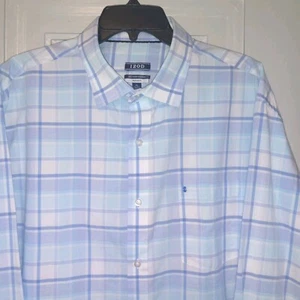 IZOD Soft Wash Essentials Long Sleeve Dress Shirt Mens Size XL 17-17.5 36/37 - Picture 1 of 12