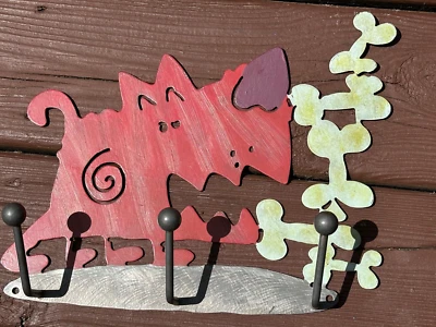 3 Hook Metal Quirky Barking Dog Pet Leash Wall Hanger - Image 1 of 4