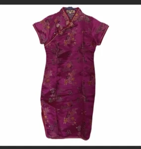 Girls Authentic Chinese Qipao Cheongsam Pink Floral - Picture 1 of 3