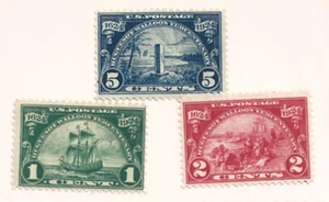 1924 1-2-5ct Huguenot-Walloon Issue MNH #614-5 & MHH #616 - Picture 1 of 1