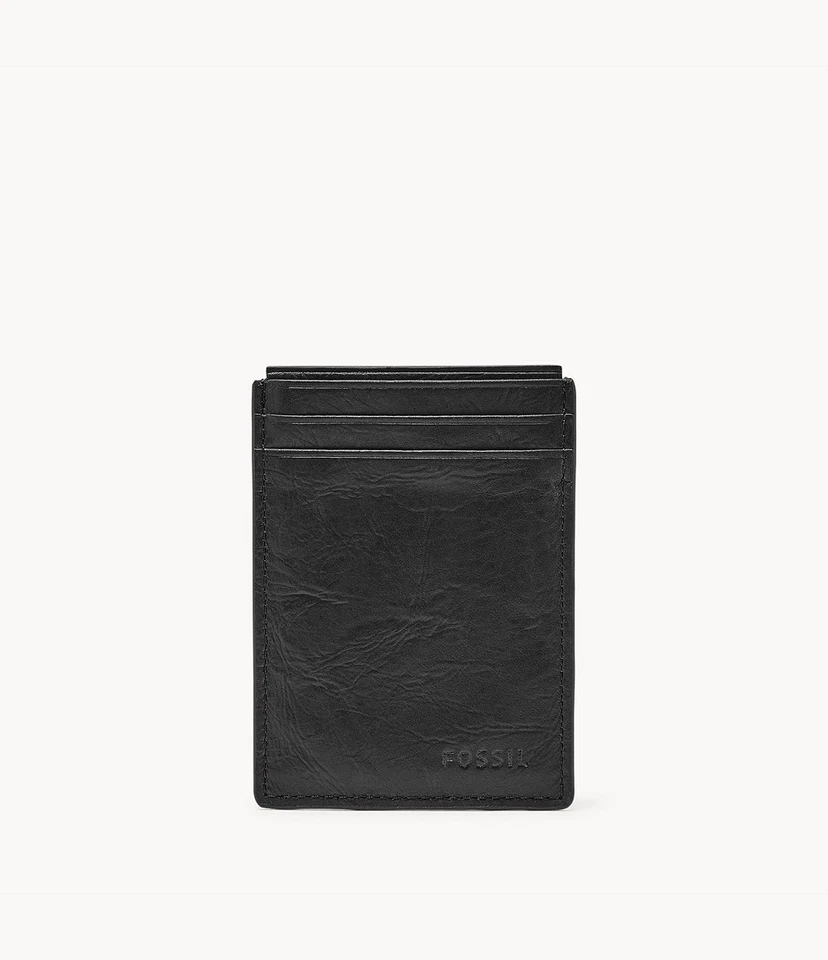 Men's Fossil Black Magnetic Credit Card Case Wallet Neel ML3691001