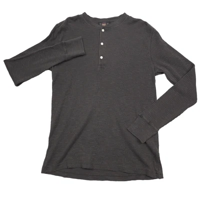 RRL Ralph Lauren Faded Black Three-Button Cotton Henley Shirt Mens Size 2XL - Image 1 of 4