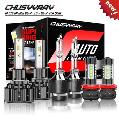 HID/LED Headlights High Low Beam Fog Light Bulbs Kit For 2004-2008 Jaguar X-Type - Image 1 of 4