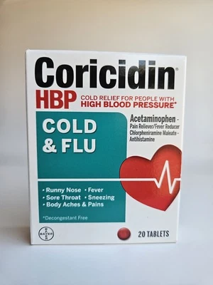 Coricidin HBP Chest Cold & Flu Relief - 20 Count - Image 1 of 3