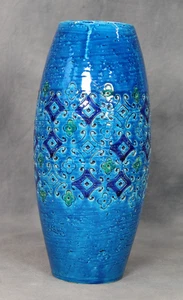 Vaso alto metà secolo Aldo Londi Bitossi Rimini blu spagnolo Italia anni 60 - Foto 1 di 5