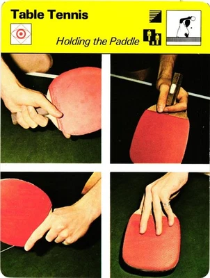 Foto de ping pong de tenis de mesa Holding the paddle 1978 tarjeta de sportscaster #38-04 Foto 1 de 2