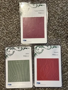 3 QuicKutz Crafts 4X4 Embossing Die Zebra Happy Birthday Hearts GOOSEBUMPZ Lot - Picture 1 of 7