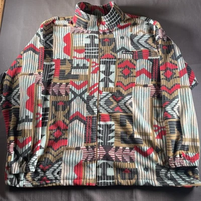 Columbia Fleece Jacket Mens 5XL Tall Full Zip Aztec Southwestern Pattern - Image 1 of 4