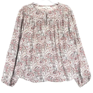 Loft Damen XL Strick Rücken Bluse Elfenbein Rot Poly Viskose Langarm Pullover - Bild 1 von 8