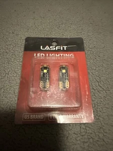 Lasfit T10 LED License Plate Light Bulbs 6000K Bright White 168 2825 194 Canbus - Picture 1 of 3