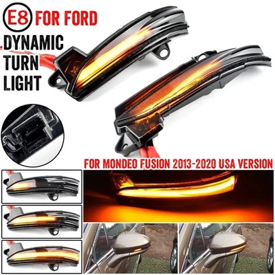 Luces intermitentes LED secuenciales del espejo retrovisor lateral para Ford Fusion 2013-2020 Foto 1 de 4