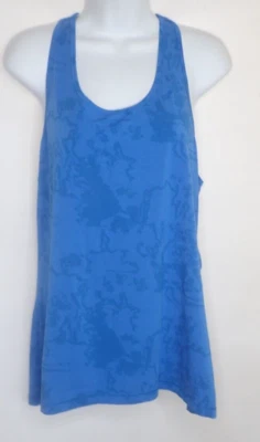 Tasc Racerback 背心上衣蓝色抽象图案女式 XL 锻炼运动休闲 — 第 1/4 张图片