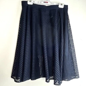 Ruby Sees All women’s skirt sz 14 midi layered flared 50s 60s retro rocker blue. - Picture 1 of 5