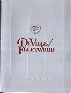 GM CADILLAC DE VILLLE FLEETWOOD Owner´s manual 1988 Handbook Handbuch BA - Picture 1 of 8