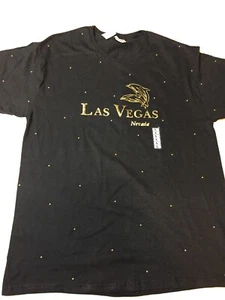 Camiseta grande para mujer negra con tachuelas doradas Las Vegas Nevada - Imagen 1 de 4