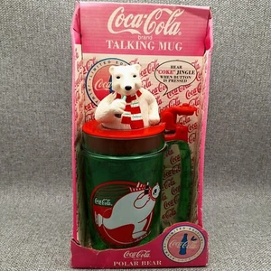 Vintage Toy - Coca Cola - Polar Bear Talking Mug - Christmas - New And Working - Picture 1 of 3