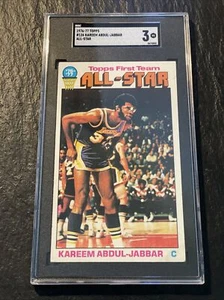 1976-77 Topps #126 Kareem Abdul-Jabbar Basketball Trading Card SGC Graded VG 3 - Picture 1 of 6
