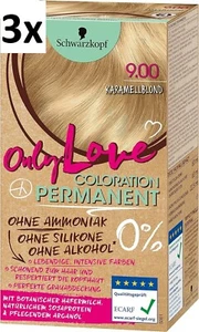 3X Schwarzkopf ONLY LOVE 9.00 Haarfarbe St.3 Toffee-Honig/Karamelblond je 143 ml - Bild 1 von 8